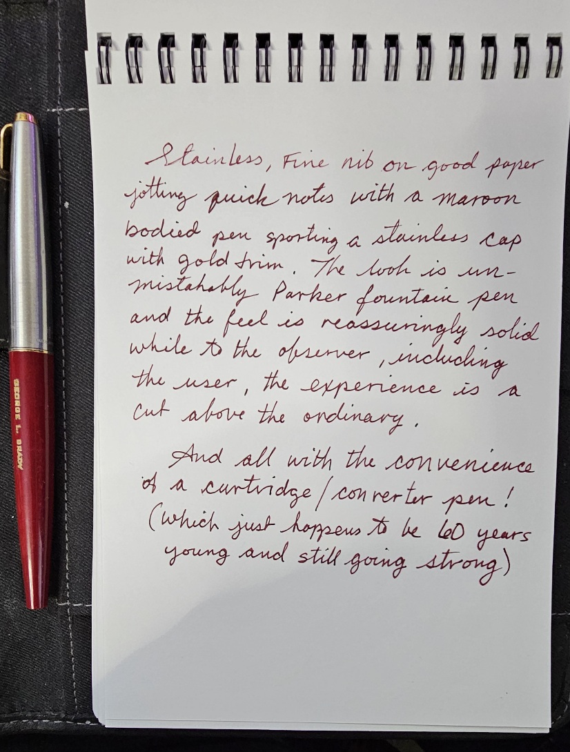 Parker 45 writing sample
